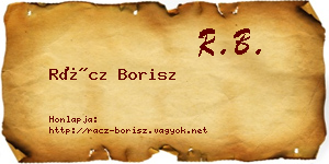 Rácz Borisz névjegykártya